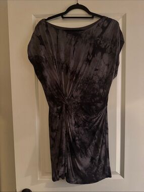 Olivia Rae Black and Gray One-Shoulder Twist Front Dress